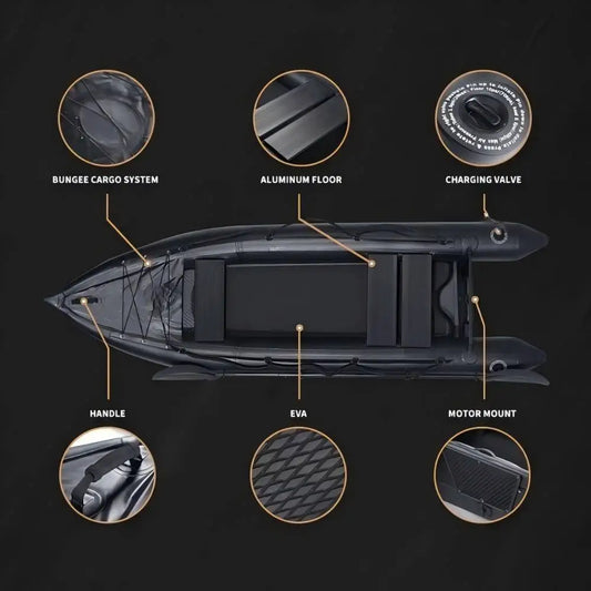 Ikuby 2 Person Inflatable Fishing Kayak PVC Boat