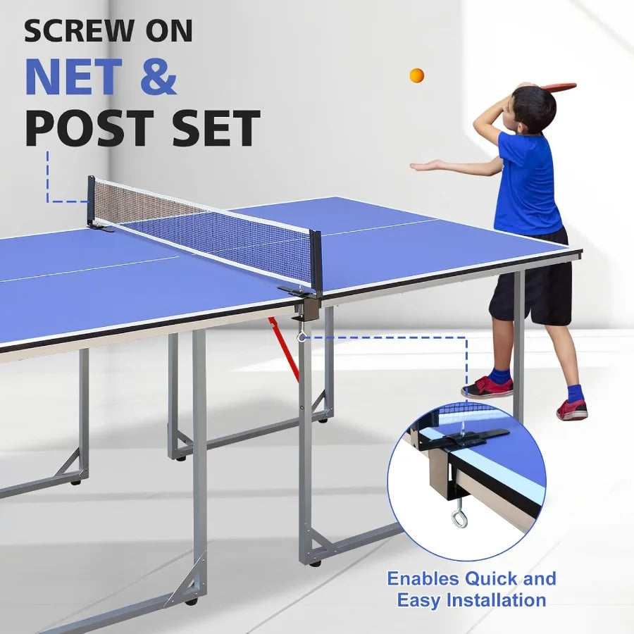 Portable Ping Pong Table Compact Space-Saving Design