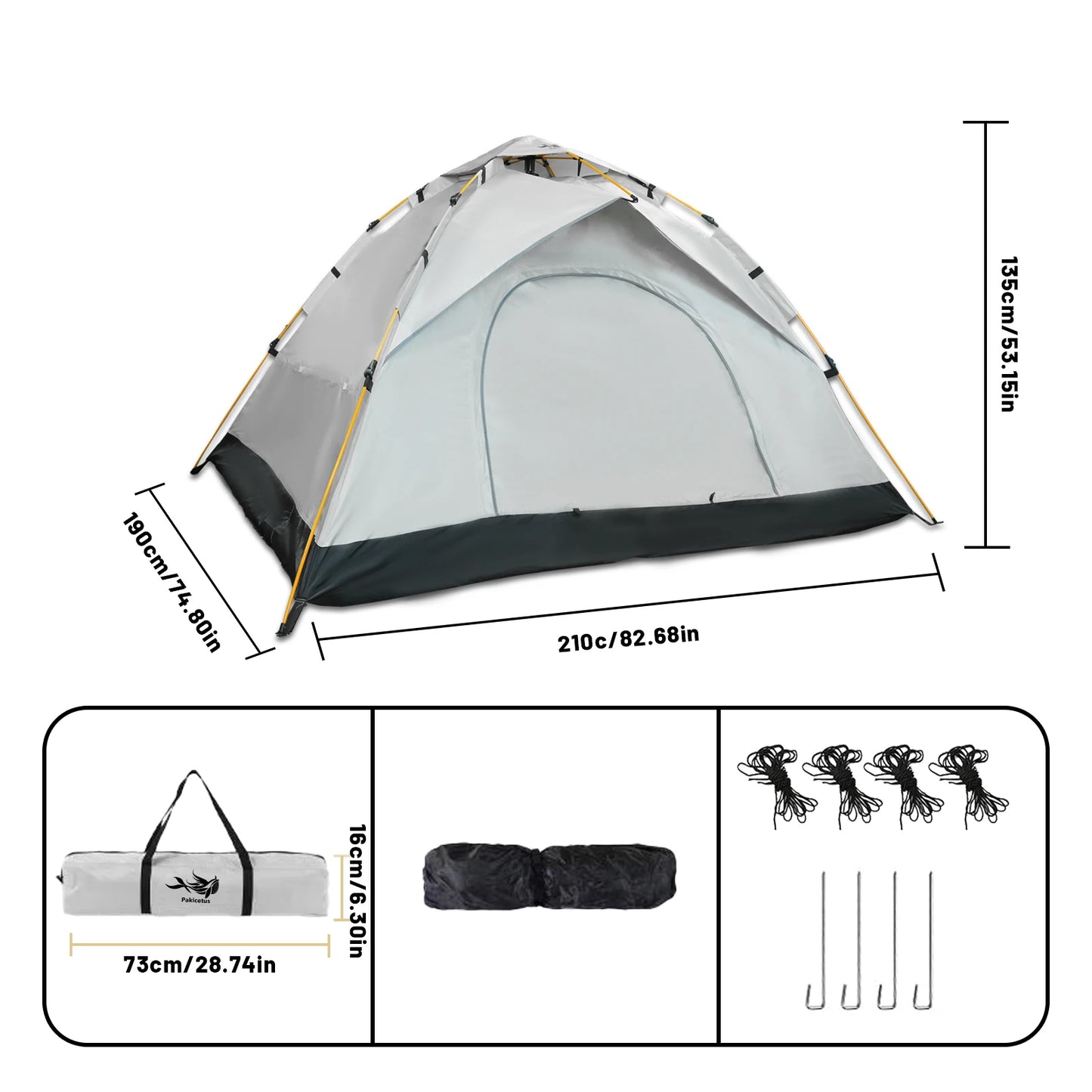 2-4 Person Camping Windproof Tents, Easy Set Up,