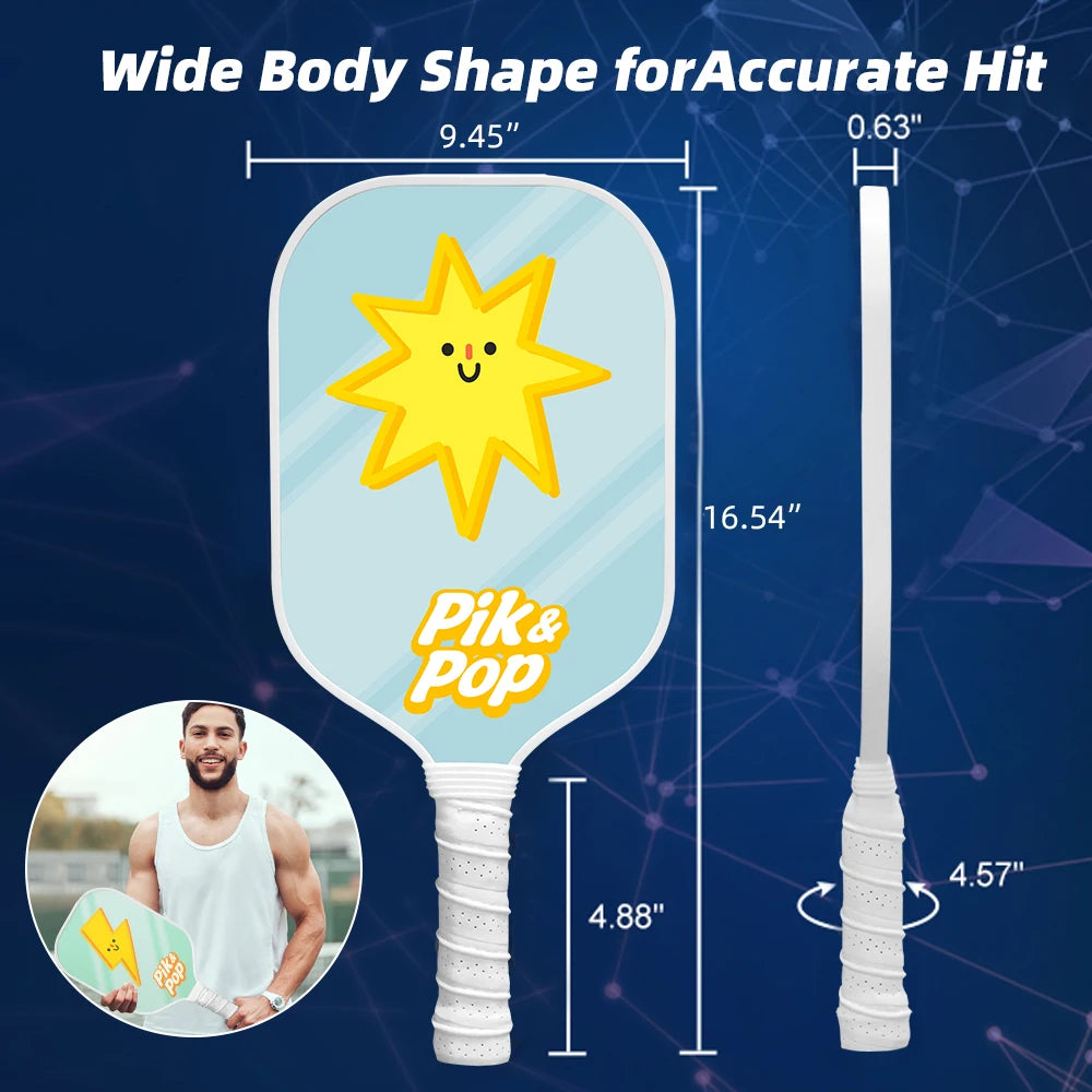 Portable Pickleball Set 2Honeycomb Paddles/4 Balls/ CarryBag