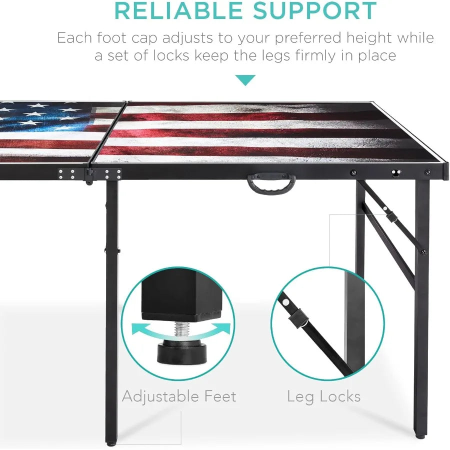 Portable Mid-Size Folding Ping Pong Table Set Indoor/Outdoor