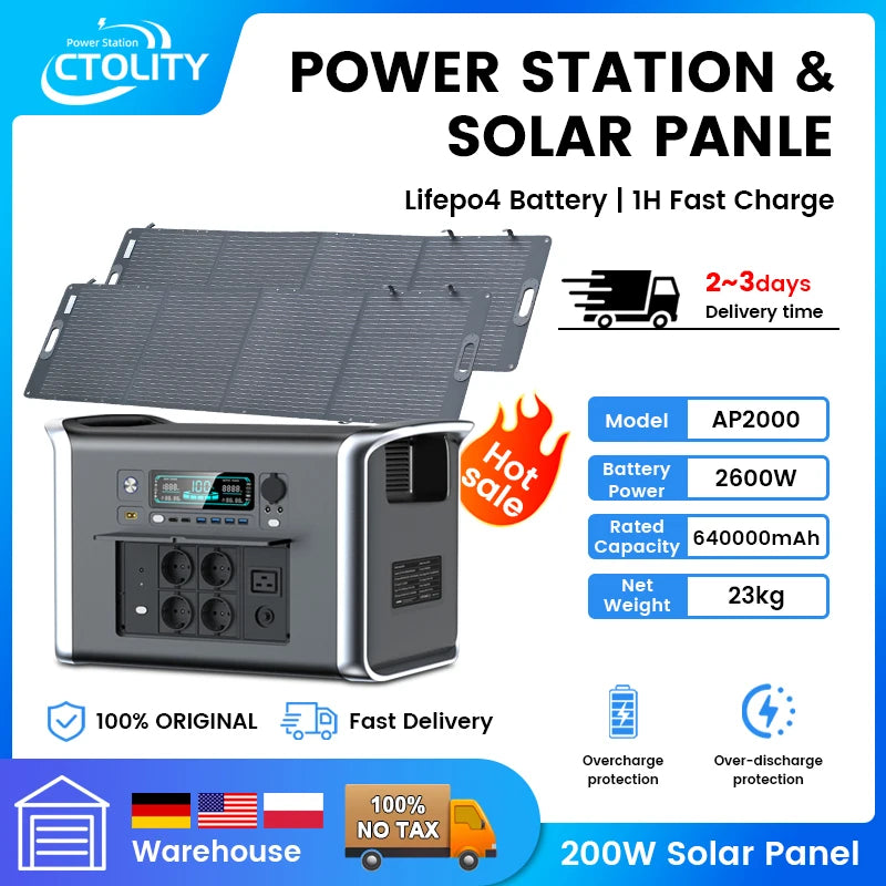 Camping Portable Power Station Solar Generator