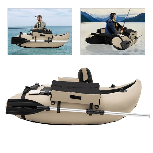 Outdoor Inflatable Fishing Boat Khaki, Fishing Raft 286