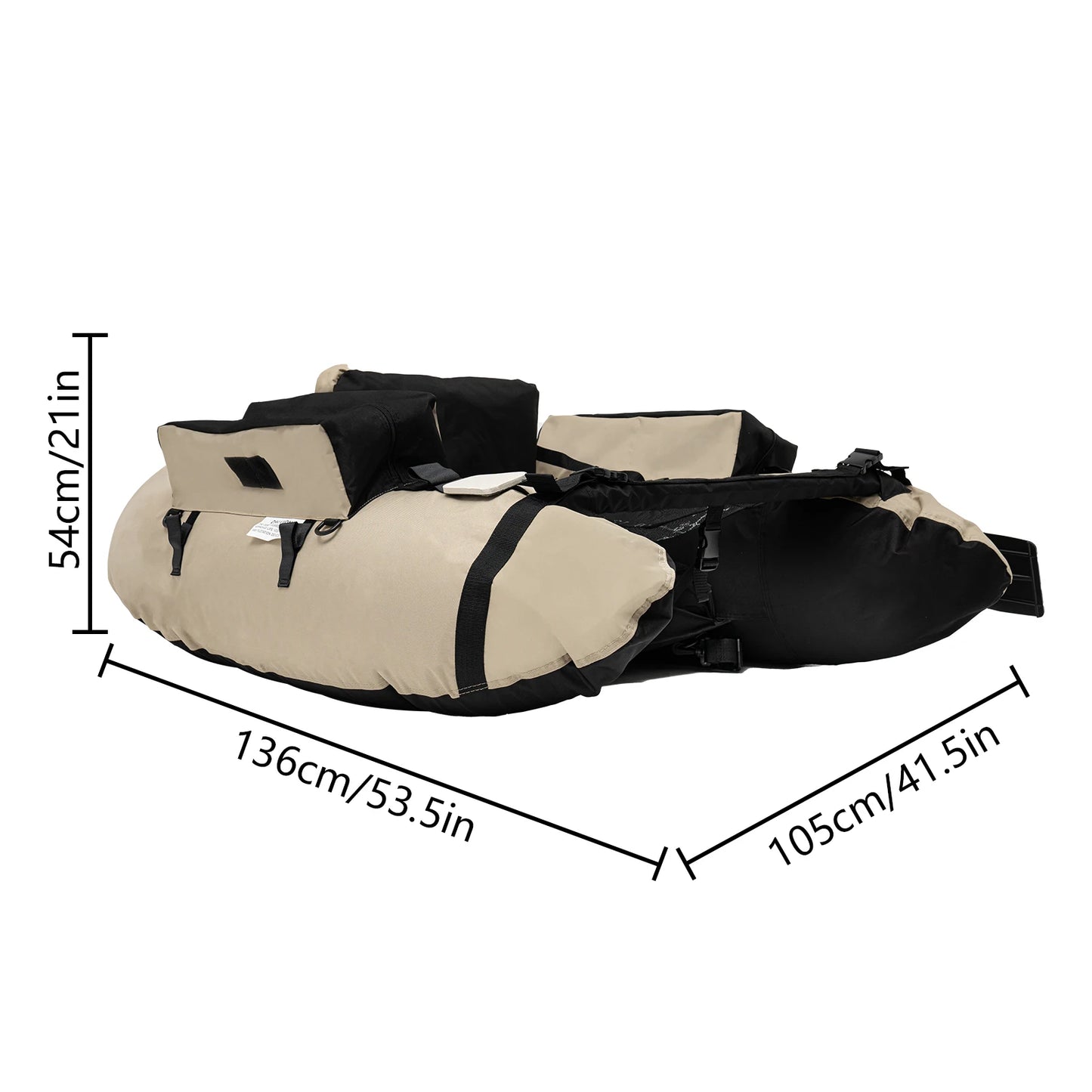 Outdoor Inflatable Fishing Boat Khaki, Fishing Raft 286