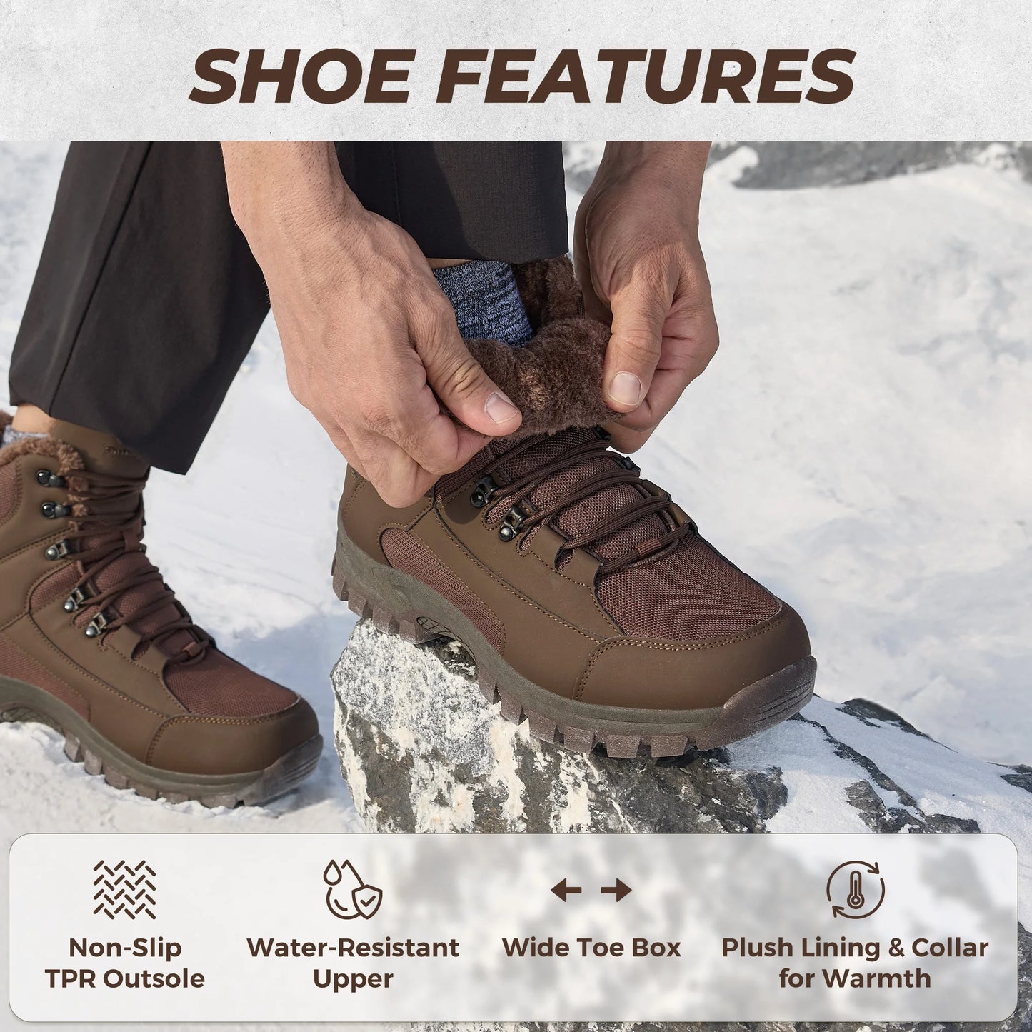 Fittington Winter Boots for Men Wide -15℃
