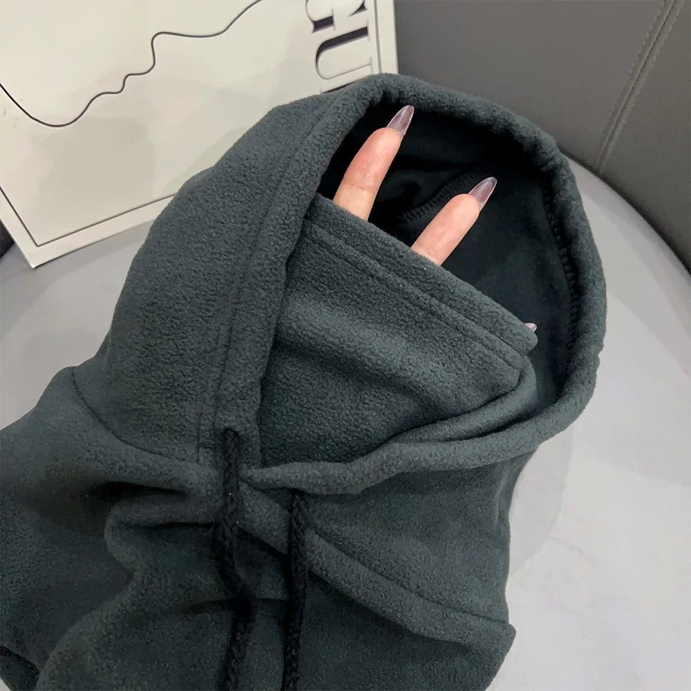 Winter Thermal Fleece Hat Hooded Outdoor
