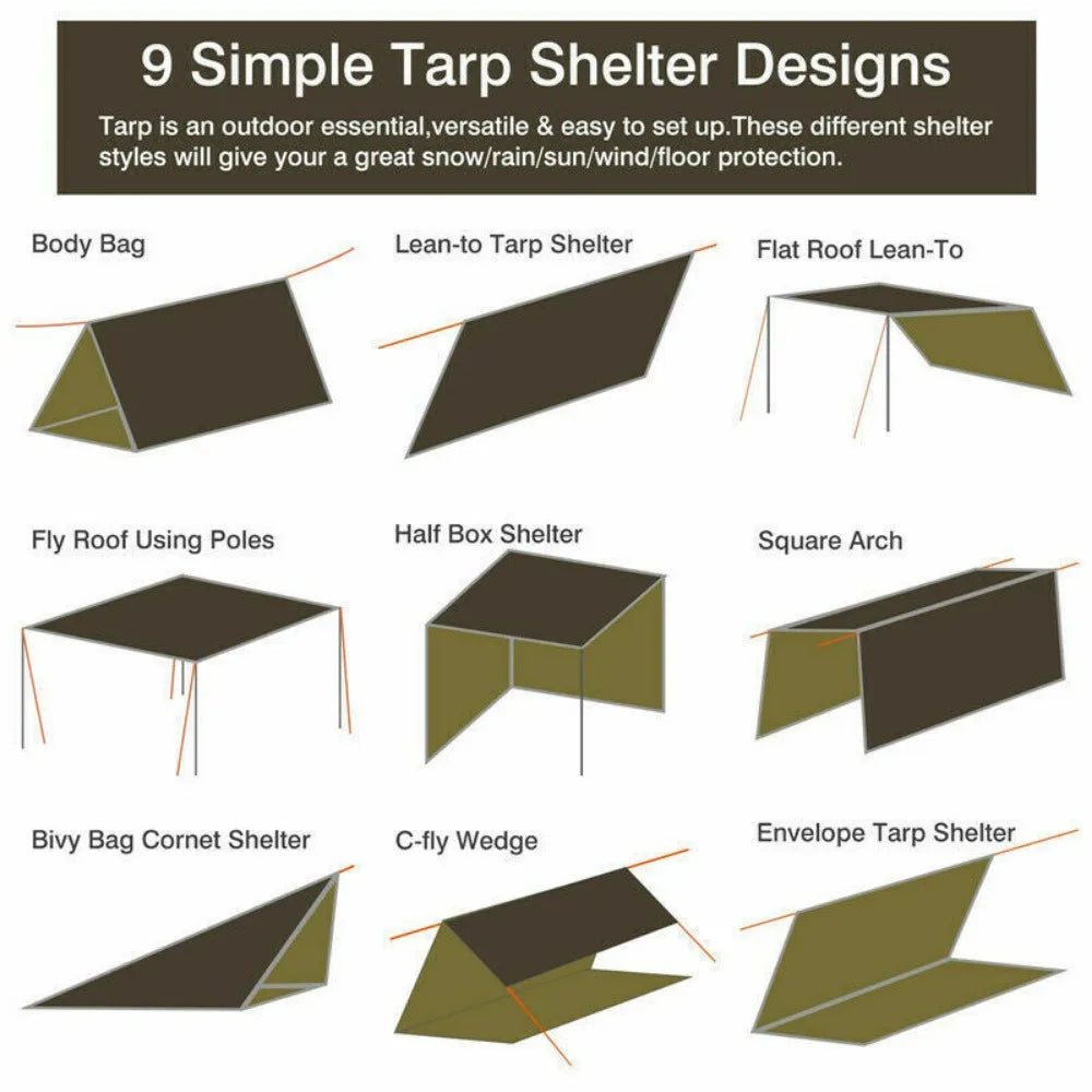 3Mx3M Camping Waterproof Awning Tarp Tent