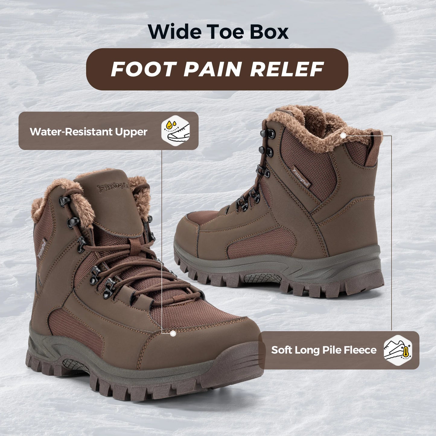 Fittington Winter Boots for Men Wide -15℃