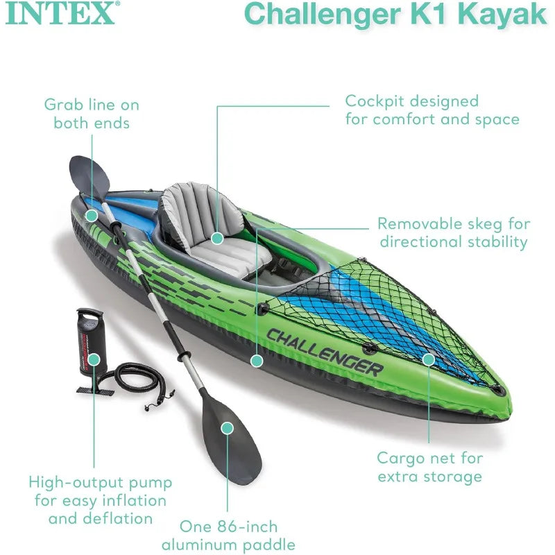 1 Person Durable Vinyl Streamline Sporty Kayak