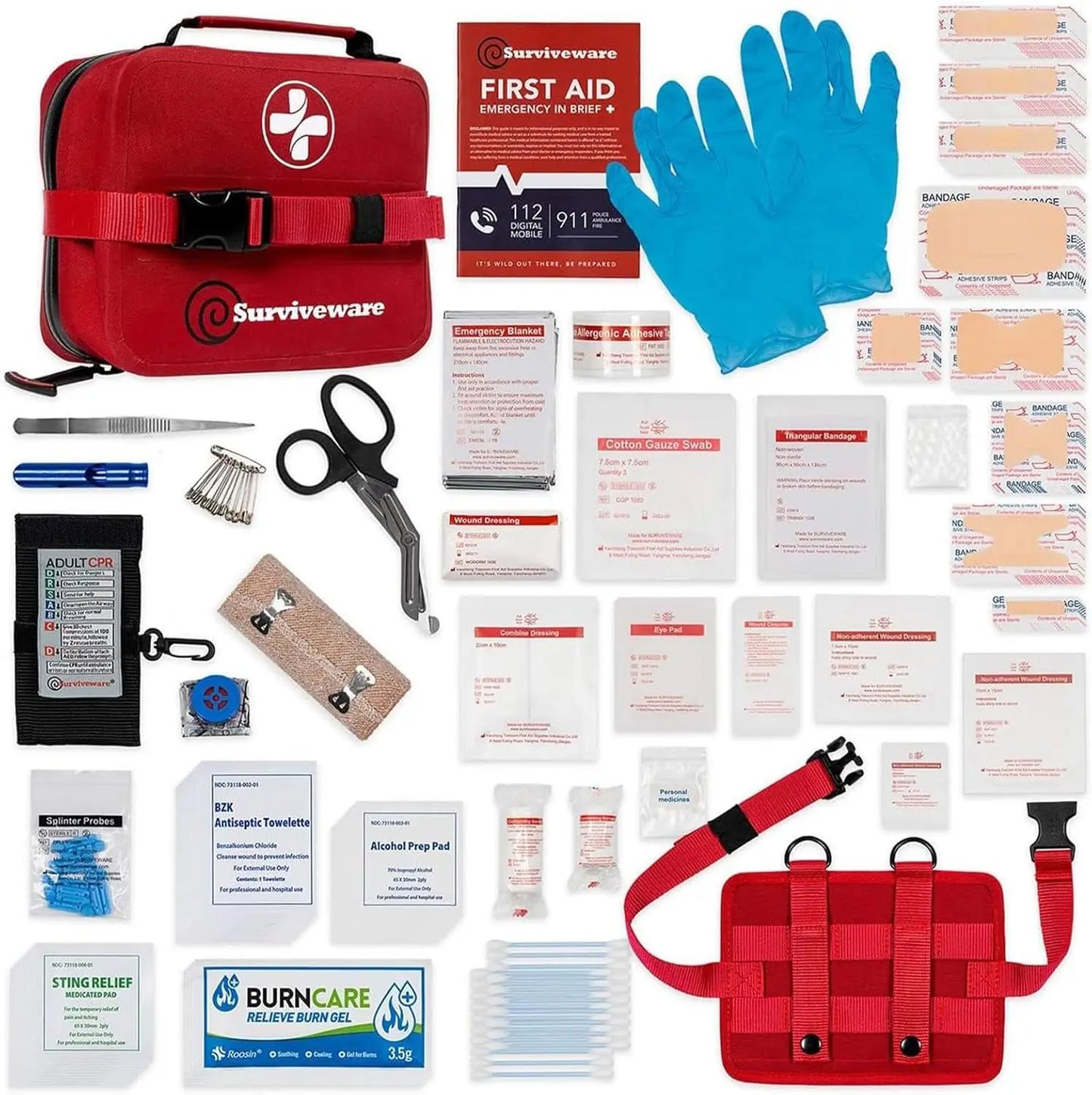 184 Pcs Waterproof First Aid Kit