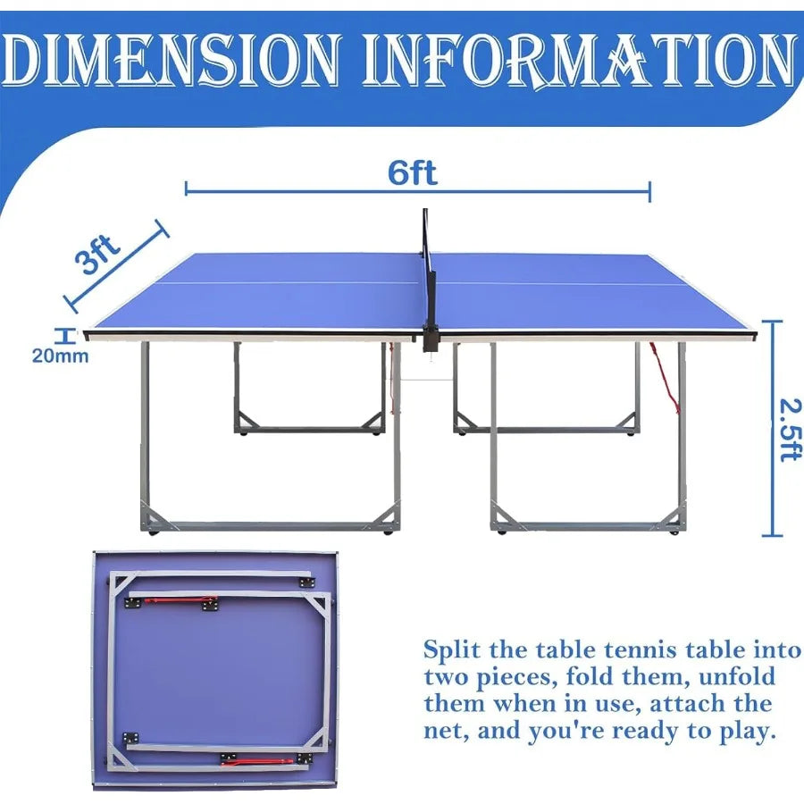 Portable Ping Pong Table Compact Space-Saving  Design