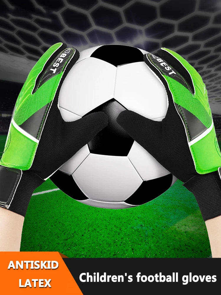 1 Pair Latex PU Breathable Goalkeeper Gloves