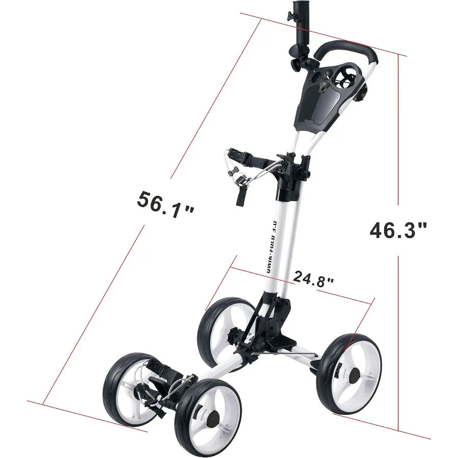 Folding Golf Push Cart 4 Wheel Lightweight