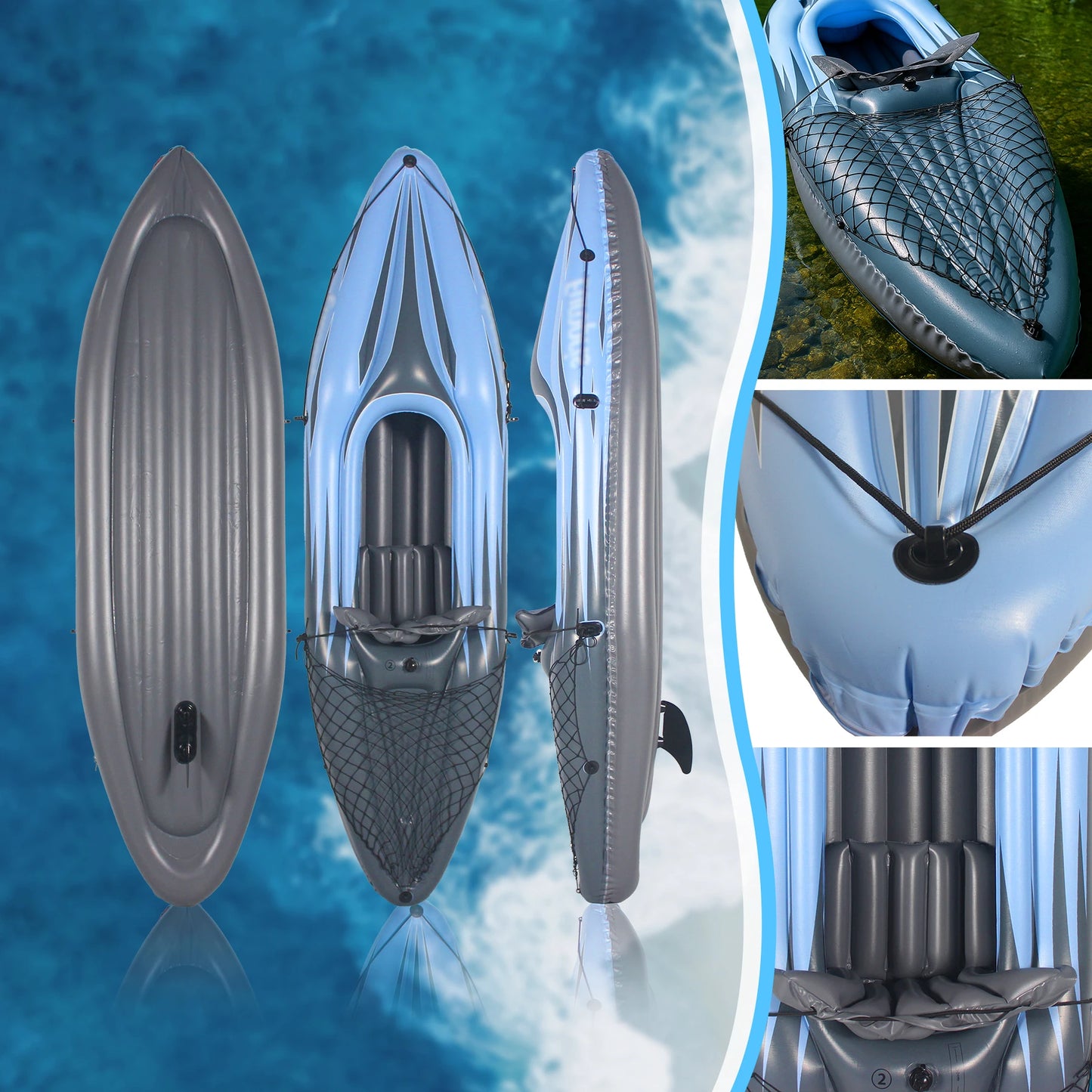 Inflatable Kayak Fishing Boat 1 Person