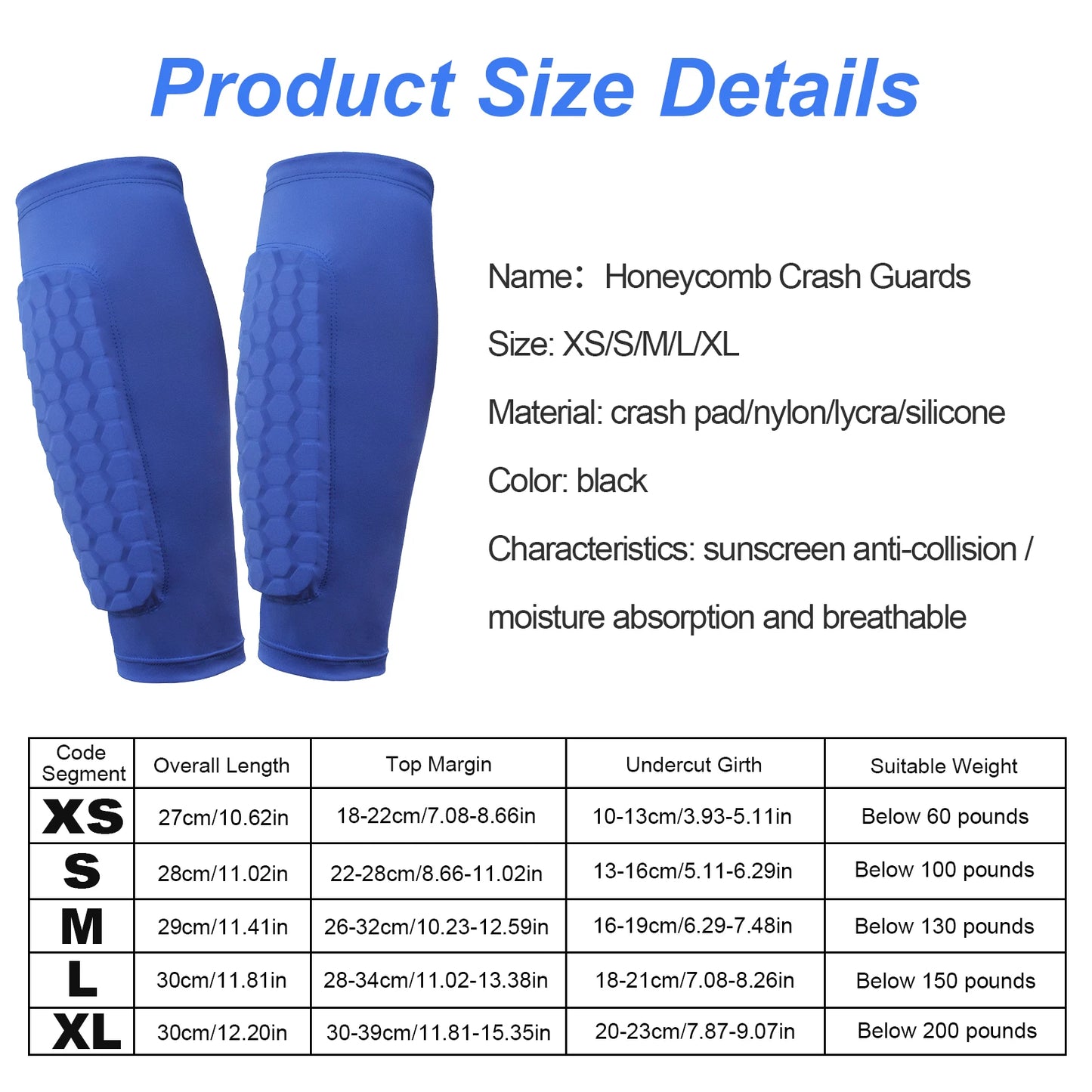 Soccer Shin Pads With Honeycomb Pads
