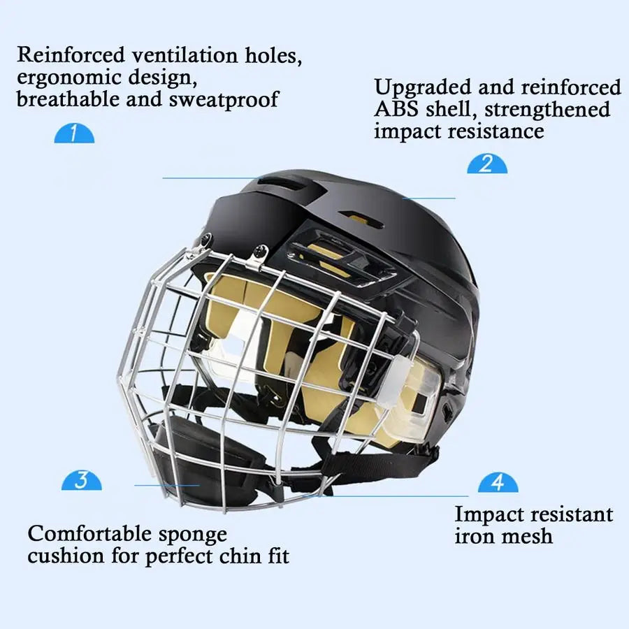 Hockey Helmet Breathable Hockey Helmet w/Cage  Youth/Adult