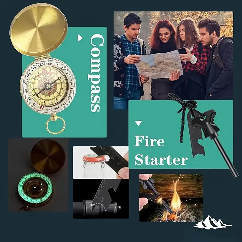 18in1 Multifunctional Emergency Equipment Survival/Military/Outdoor/Travel/Exploration/Camping/ First-Aid Kits