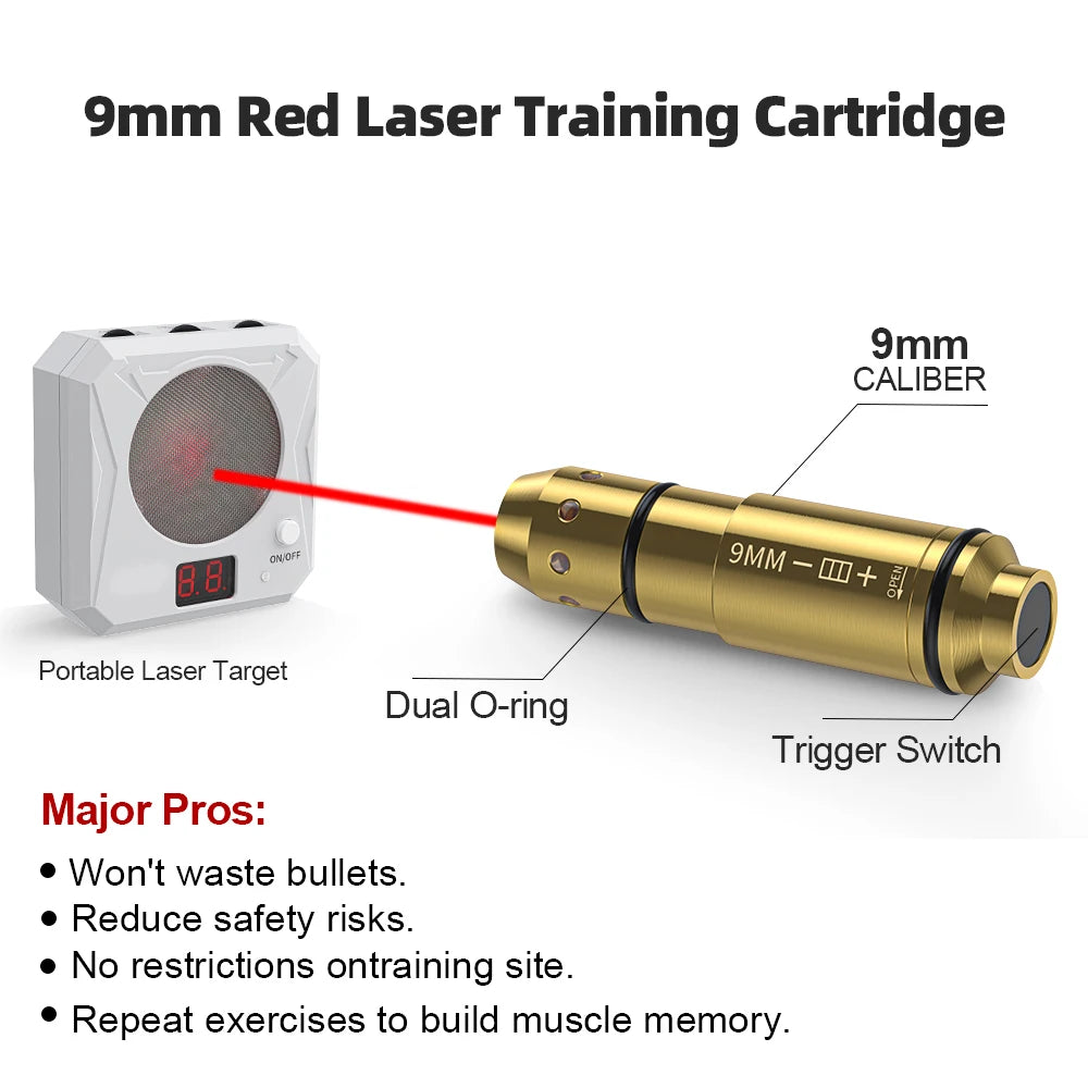 9mm Laser Training Cartridge Red Dot Laser