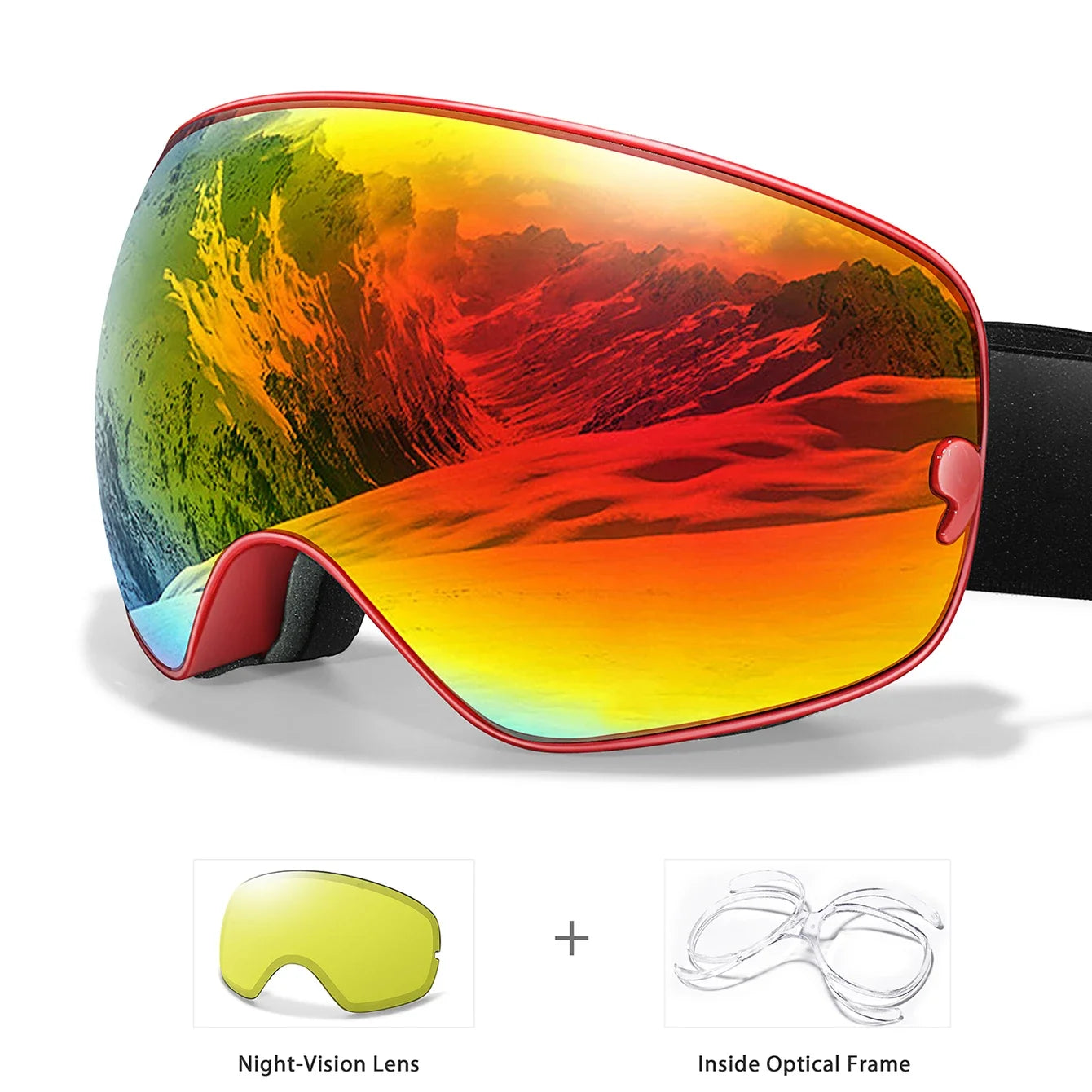 Anti-Fog SKI/Snowboard Goggles with Night Vison