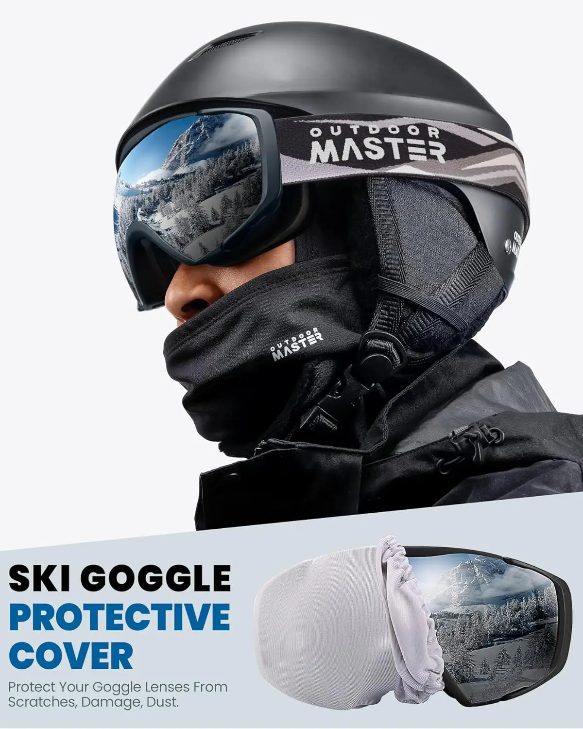 OutdoorMaster Ski/Snowboard Goggles with Cover Anti-Fog