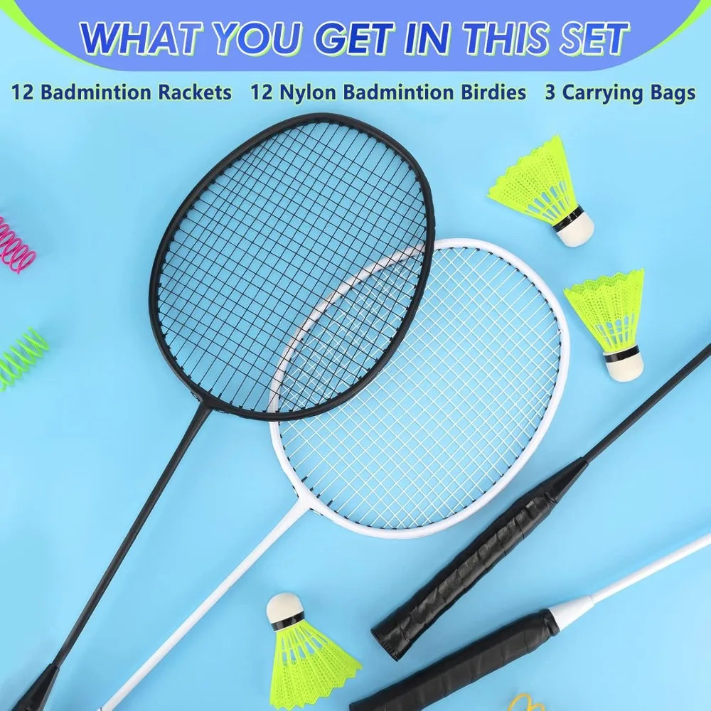 12 Pack Badminton Rackets Set I