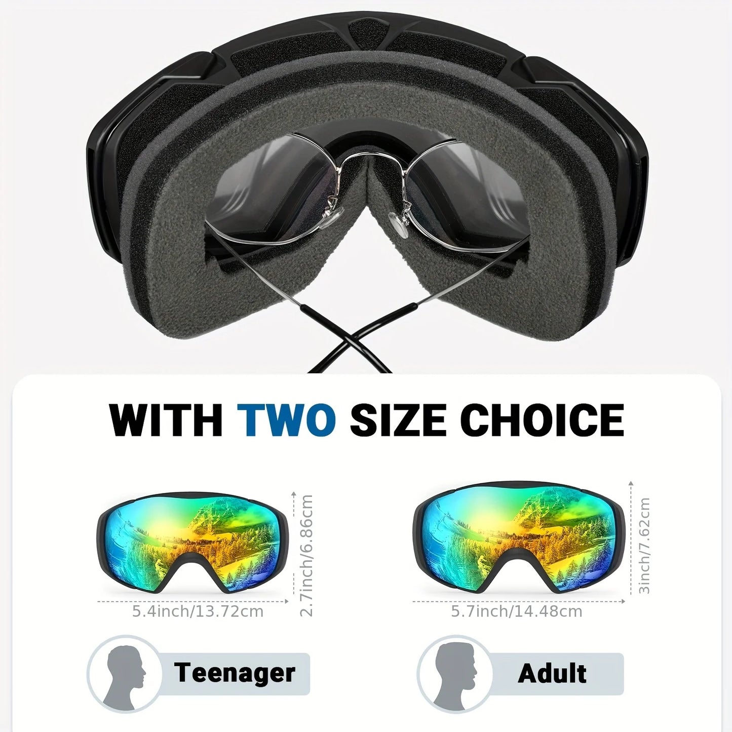 OutdoorMaster Ski/Snowboard Goggles with Cover Anti-Fog