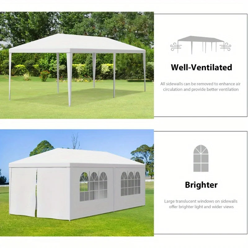 10 x 20 ft party tent with 6 side wall wedding canopy Catering event outdoors