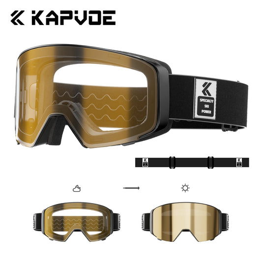 KAVOE Outdoor Photochromic Ski/Snowboard Goggles Anti-FOG