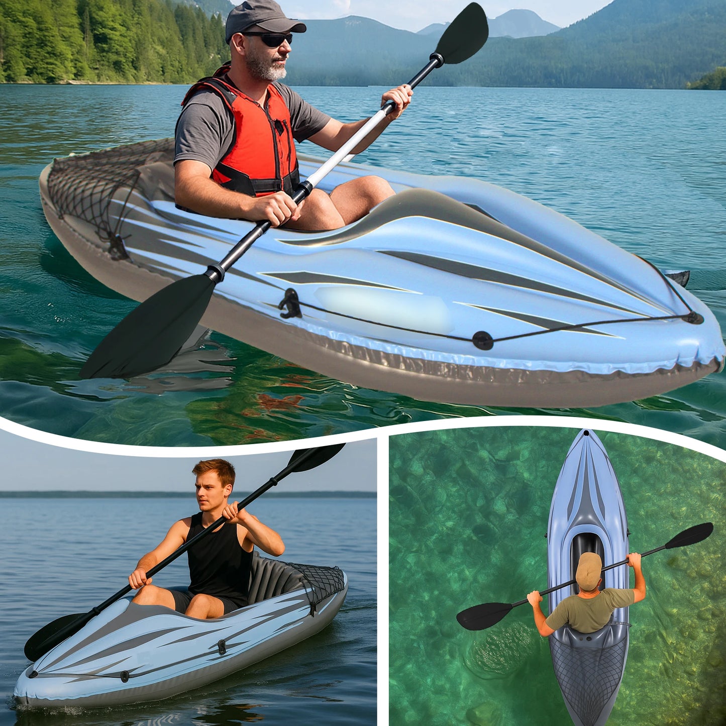 Inflatable Kayak Fishing Boat 1 Person