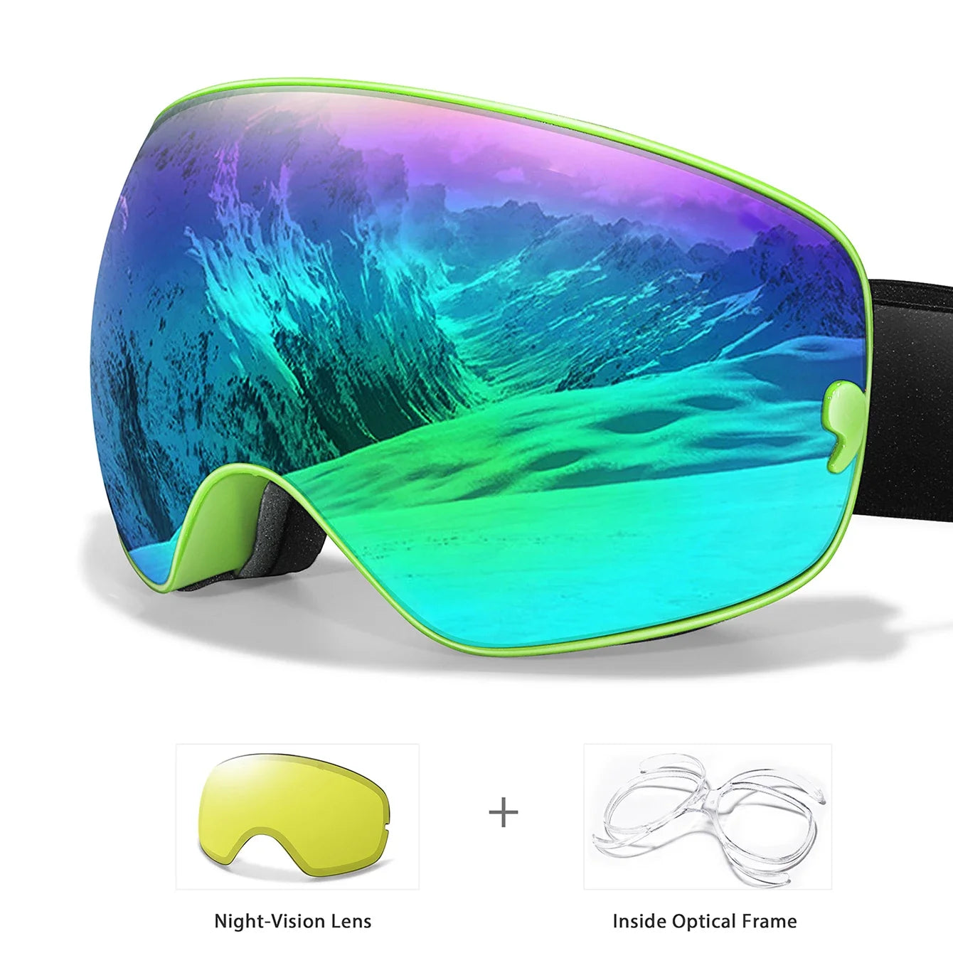 Anti-Fog SKI/Snowboard Goggles with Night Vison