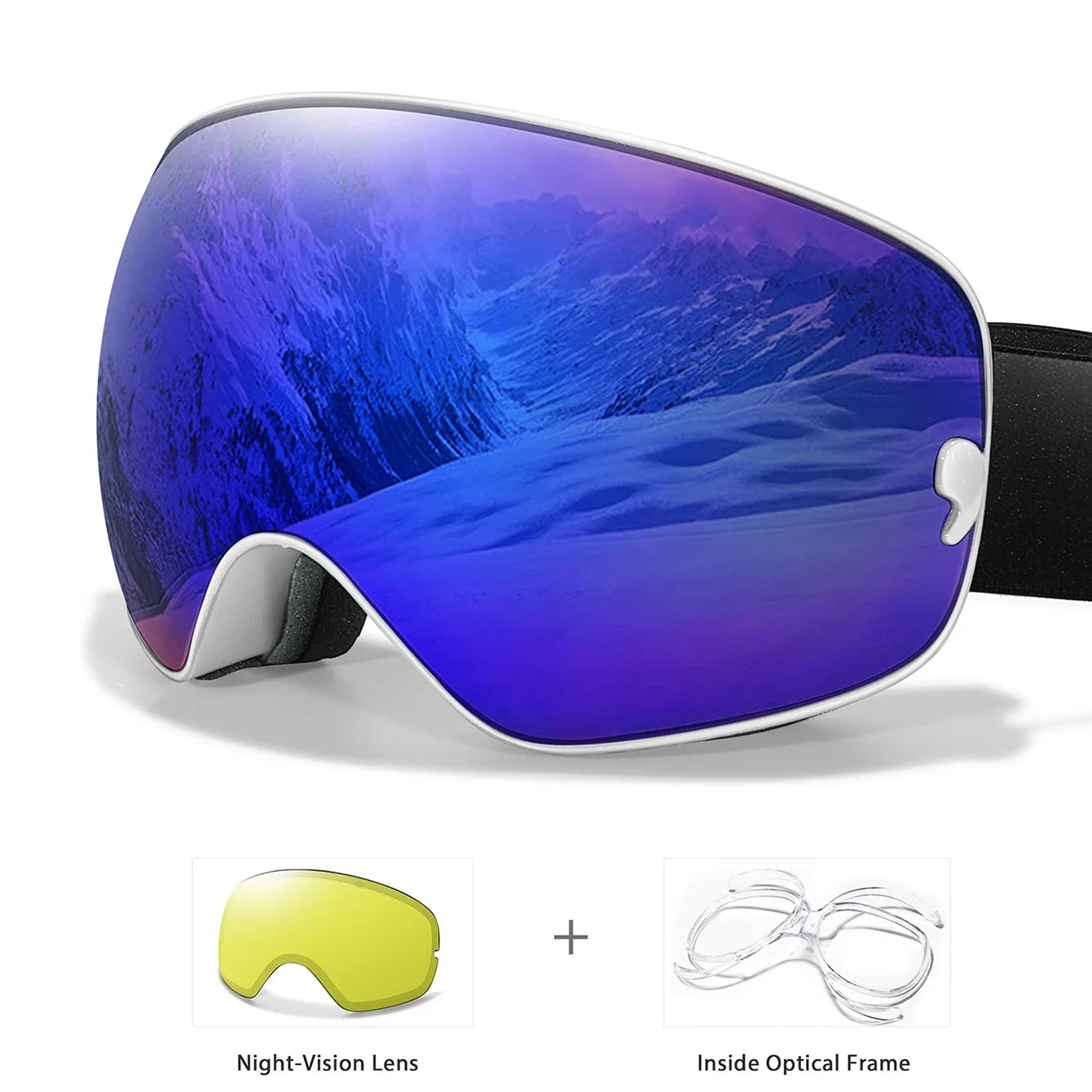Anti-Fog SKI/Snowboard Goggles with Night Vison