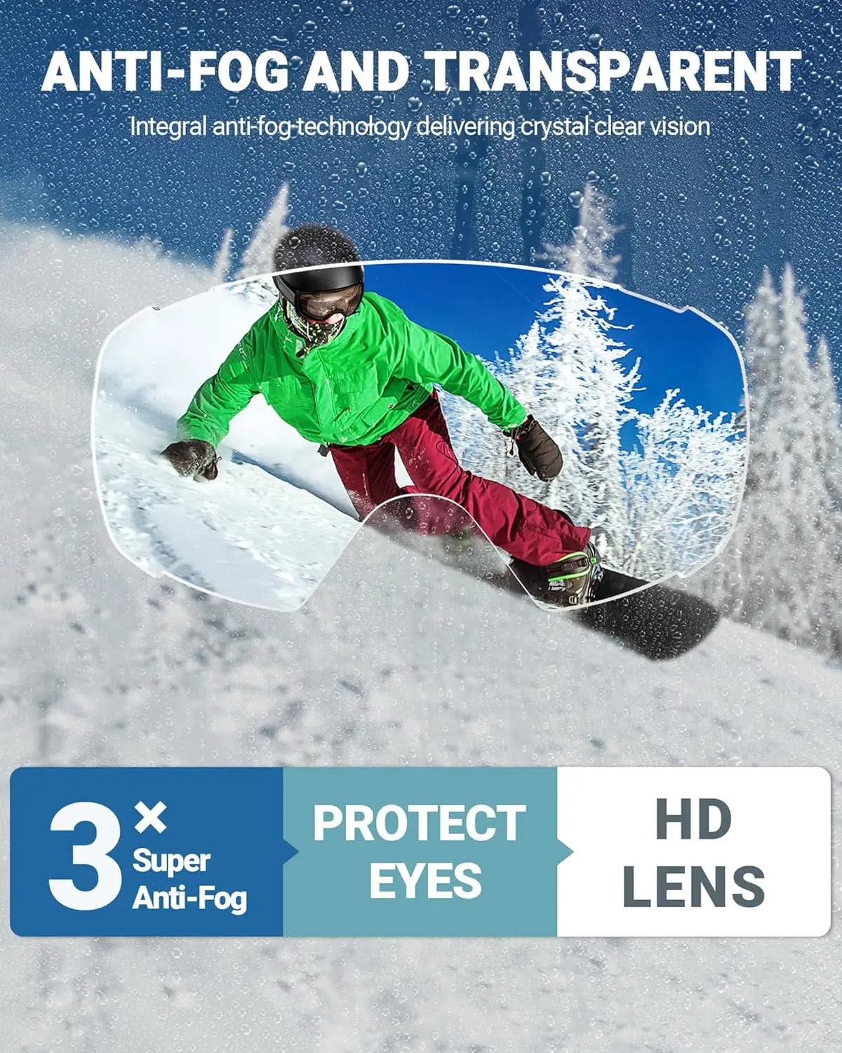 Outdoor Master Ski/Snowboard Goggles Anti-Fog,