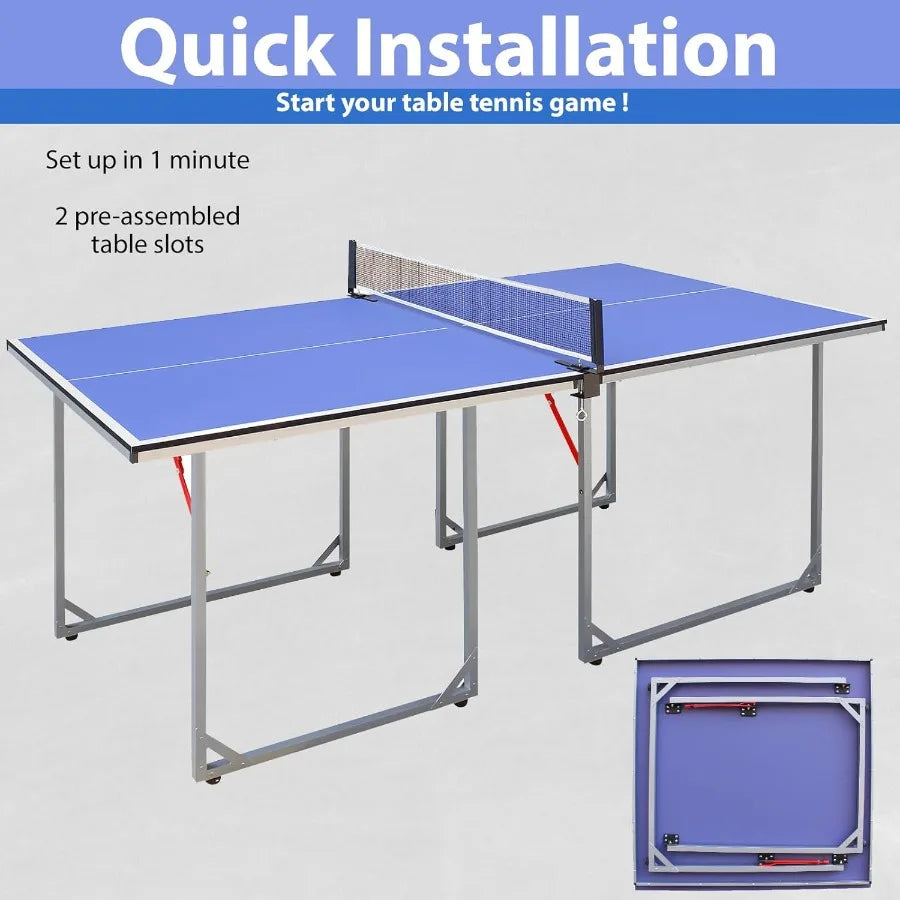 Portable Ping Pong Table Compact Space-Saving  Design
