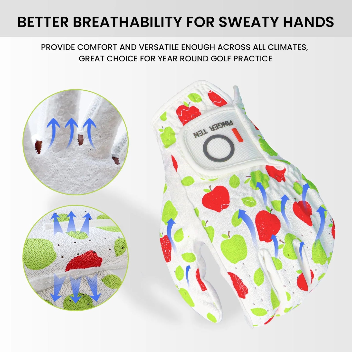 Golf Women's Gloves Left Hand Golfer Value 6ac-Pack