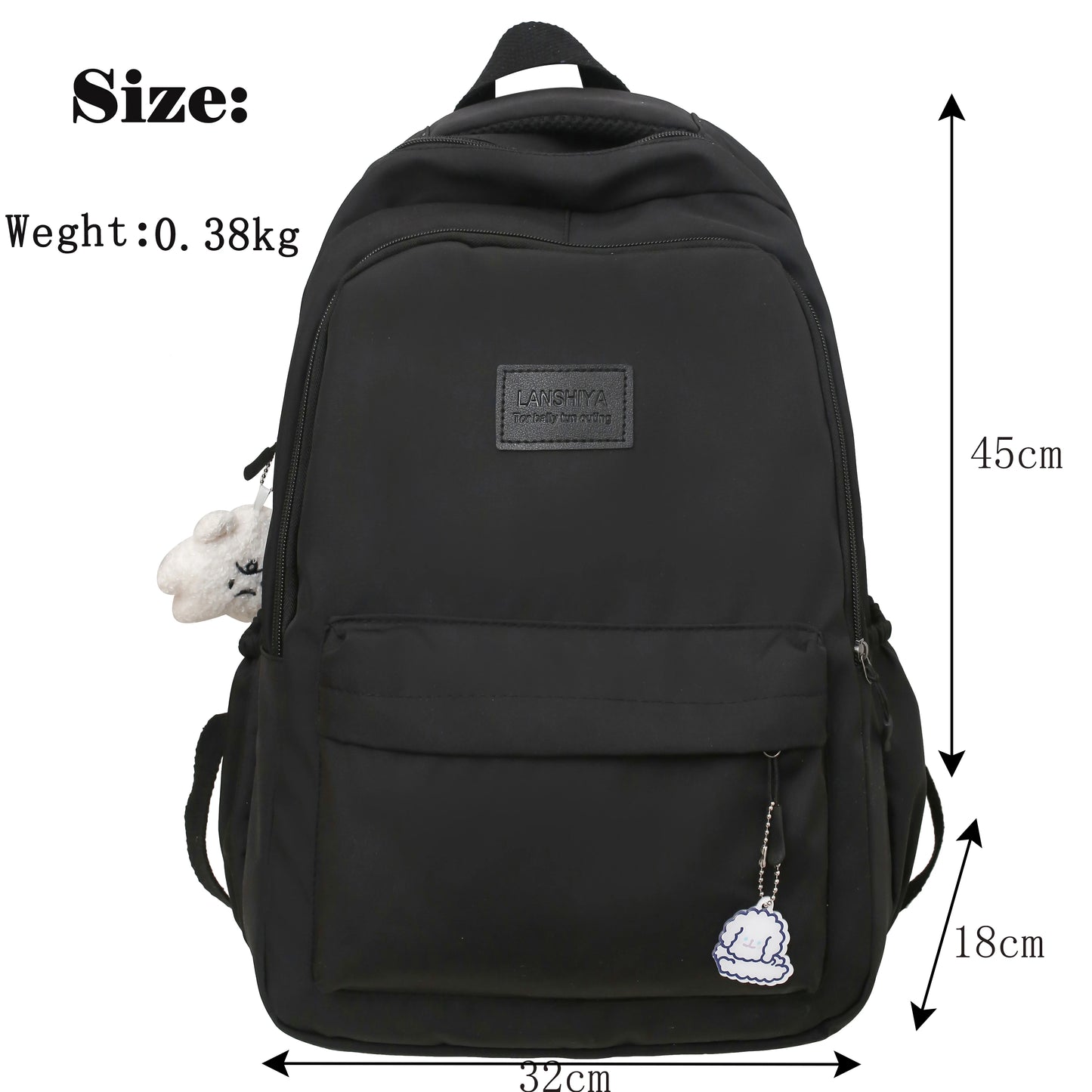 Large Capacity Solid Color Backpack for Students,