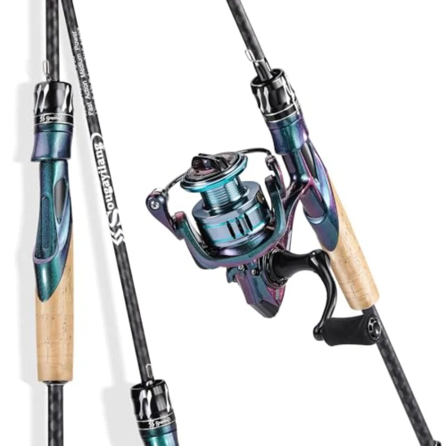 2 Packs Spinning Reel Rod Combo