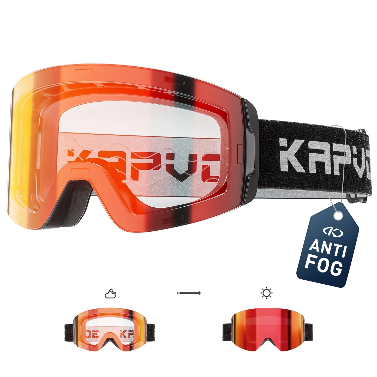 KAPVOE Photochromic Ski/Snowboard Goggles  Magnetic Lens Men/Women