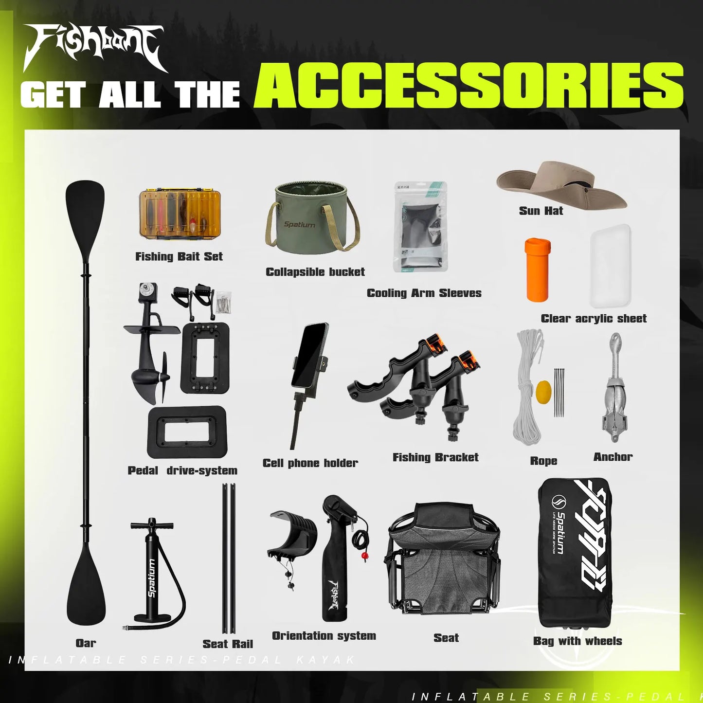 Spatium Fishing Kayak Boat Pedal Drive