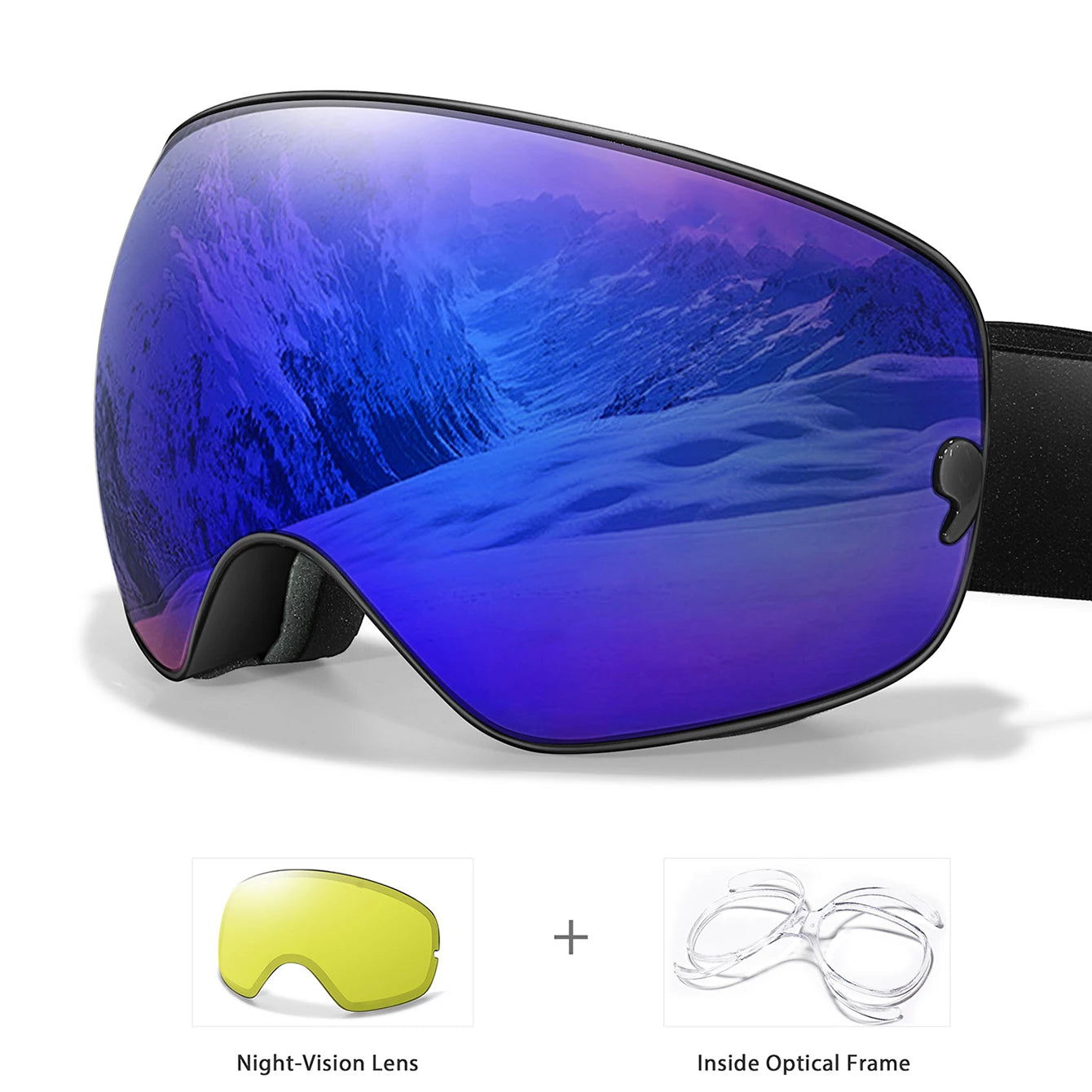 Anti-Fog SKI/Snowboard Goggles with Night Vison