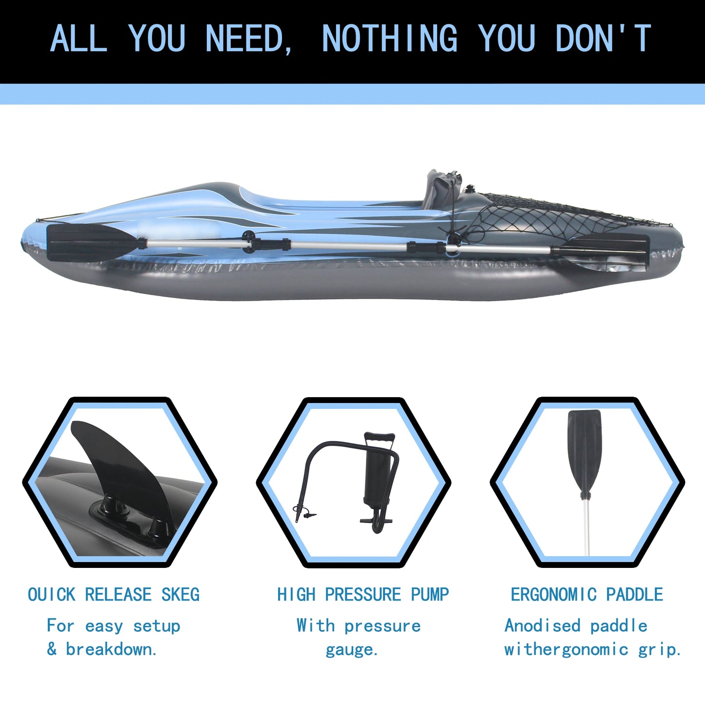 Inflatable Kayak Fishing Boat 1 Person