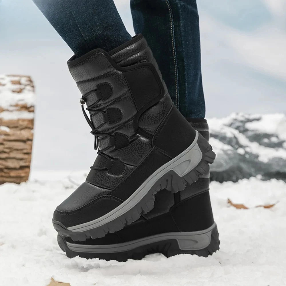 New Warm Men Plush Snow Boots High-Top