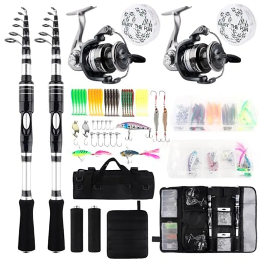 Telescopic Fishing Rods/Reels Combo Set  With Accessories