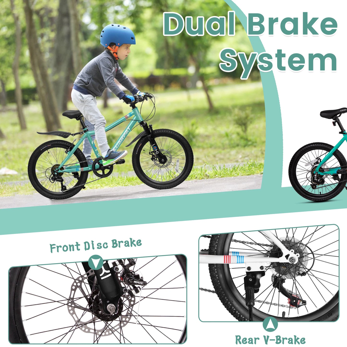 Ecarpat Kids’ Bike 20-Inch Wheel Mountain Bike,
