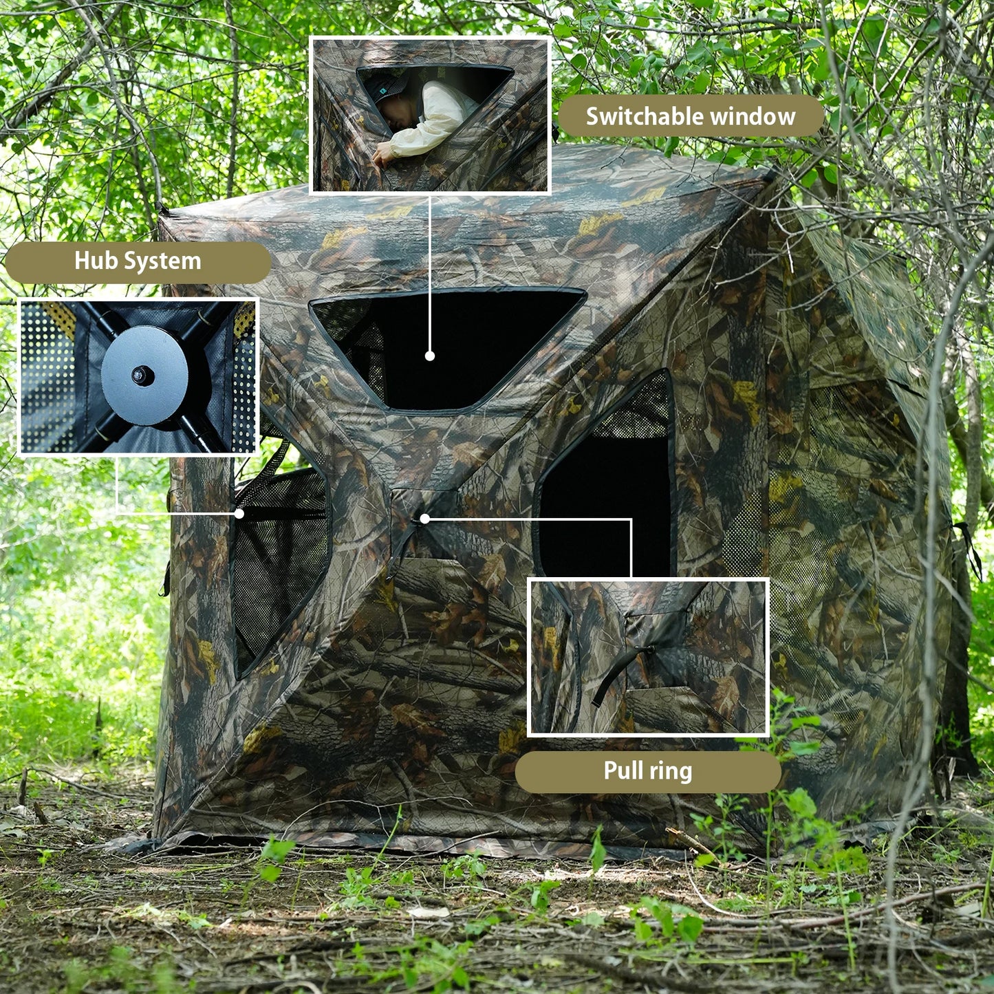 360° See-Through Hunting Blind,  Pop-Up Tent