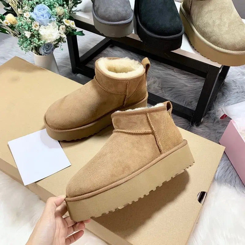 Winter Women Snow Boots Super Real Sheepskin