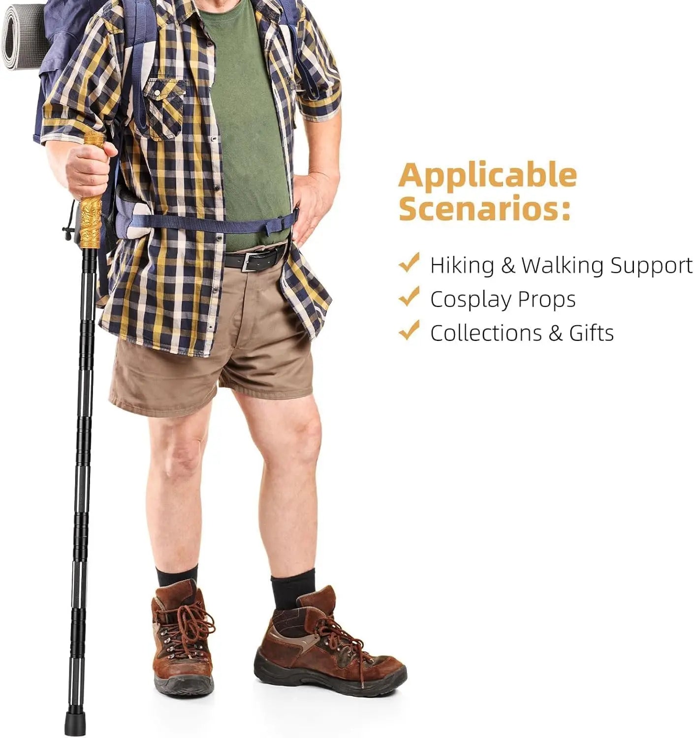 Tactical Hiking Stick-53' Trekking Poles  Hiking/Cosplay