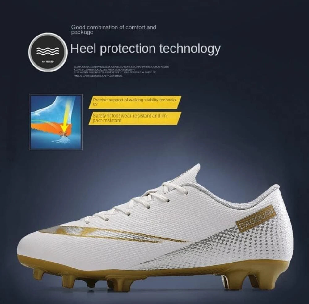 Unisex Leather Soccer Cleats with Lace-Up Closure