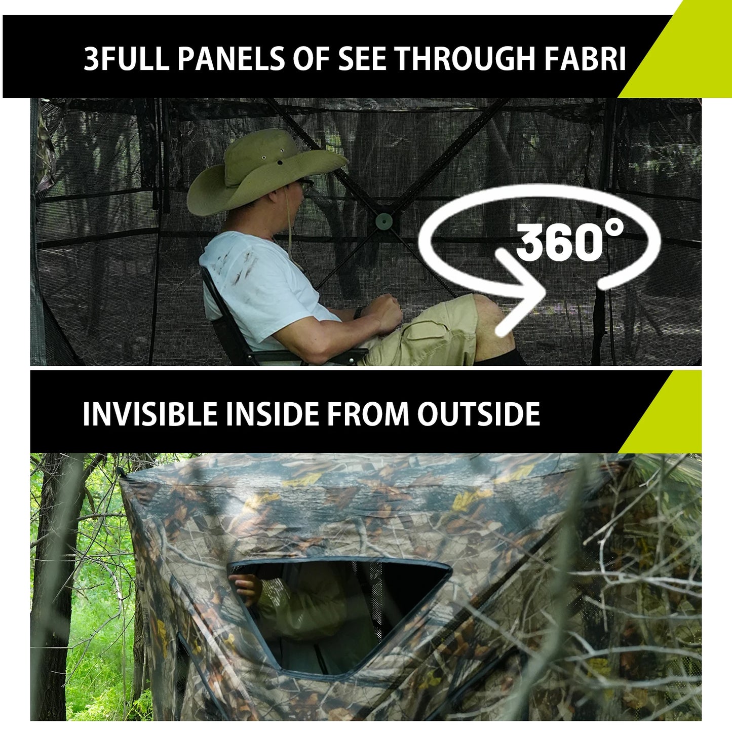 360° See-Through Hunting Blind,  Pop-Up Tent