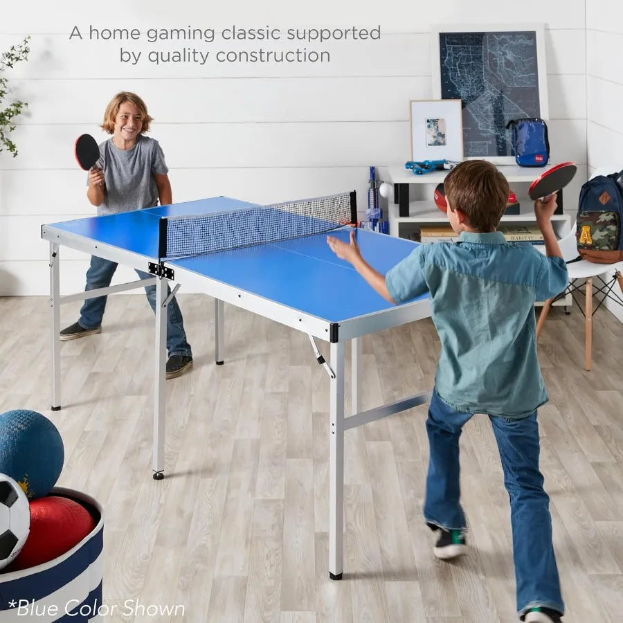 Portable Mid-Size Folding Ping Pong Table Set Indoor/Outdoor