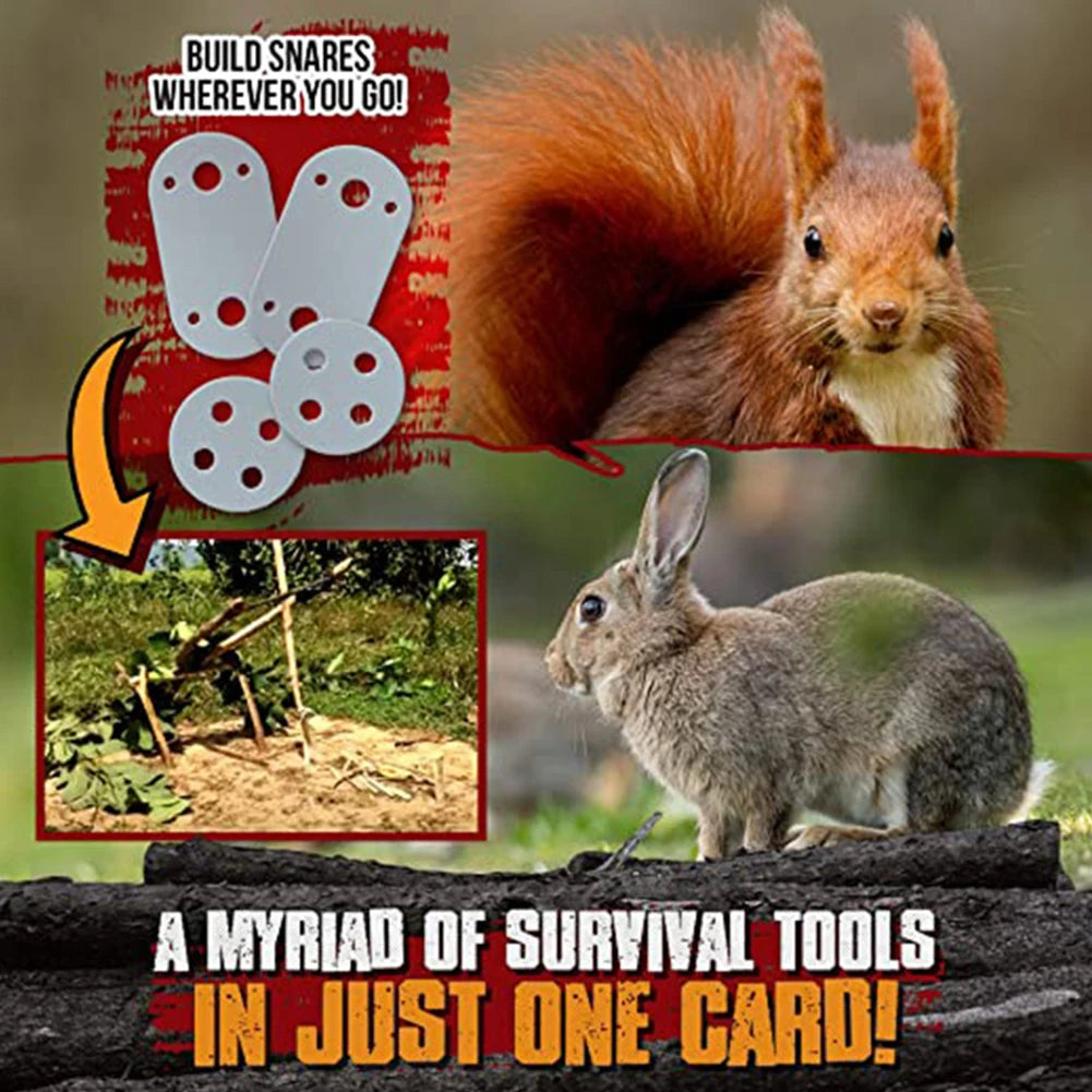 Outdoor EDC Survival Fishing Hook Card Camping Hiking Multifunctional Tool Cards